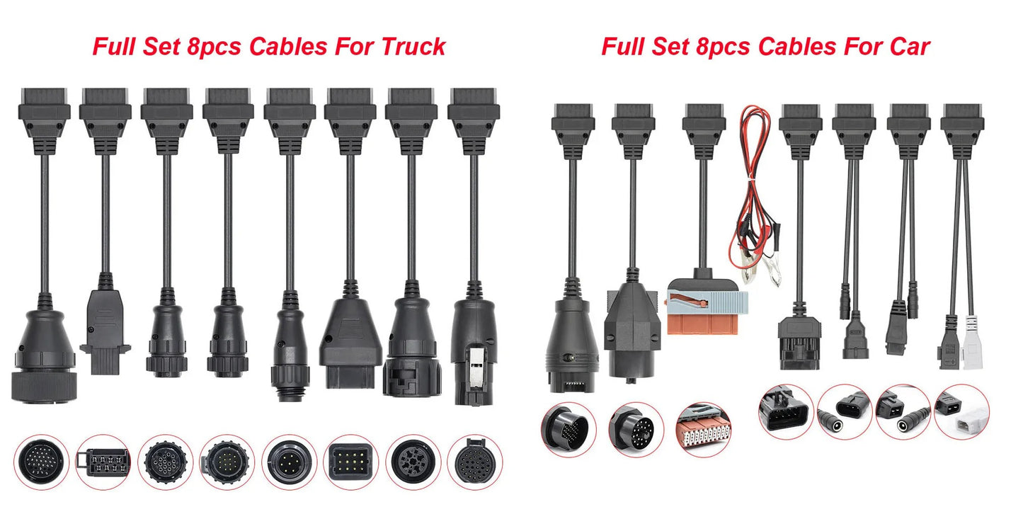Ensemble complet de câbles pour voitures et camions compatibles avec les outils OBD2